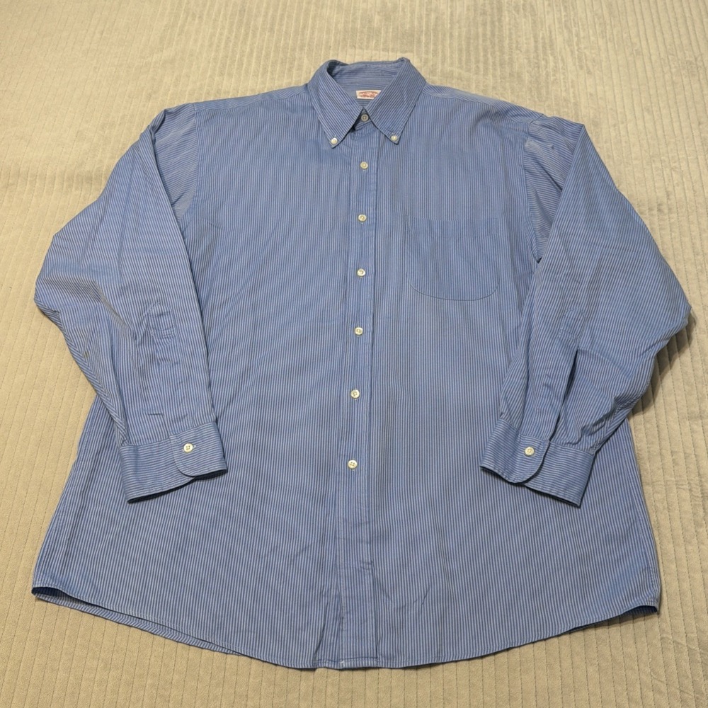 Brooks Brothers Shirt Mens 16.5 - 4/5 Blue Stripe Regular Fit Button Up